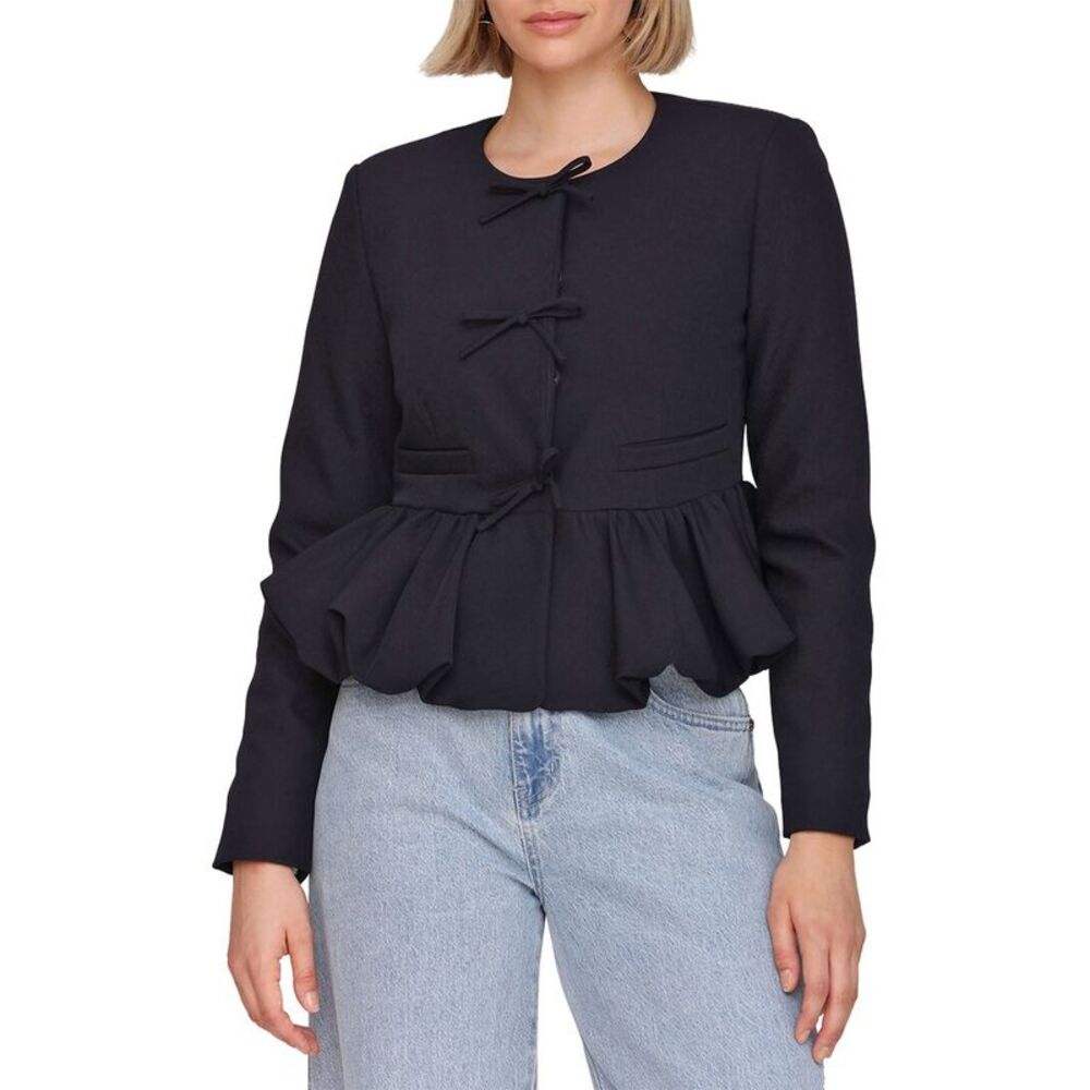 Avec Les Filles Womens Button Down Jacket, Blue
